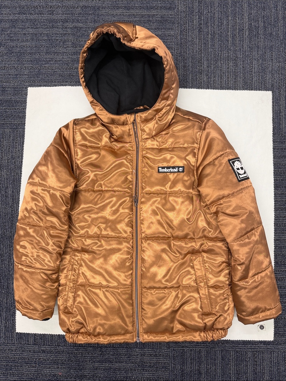 Timberland Kids Metallic Copper Hooded Puffer Jacket